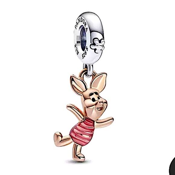 Piglet Rose Gold Winnie the Pooh Friend Dangle Charm - Picture 2 of 3